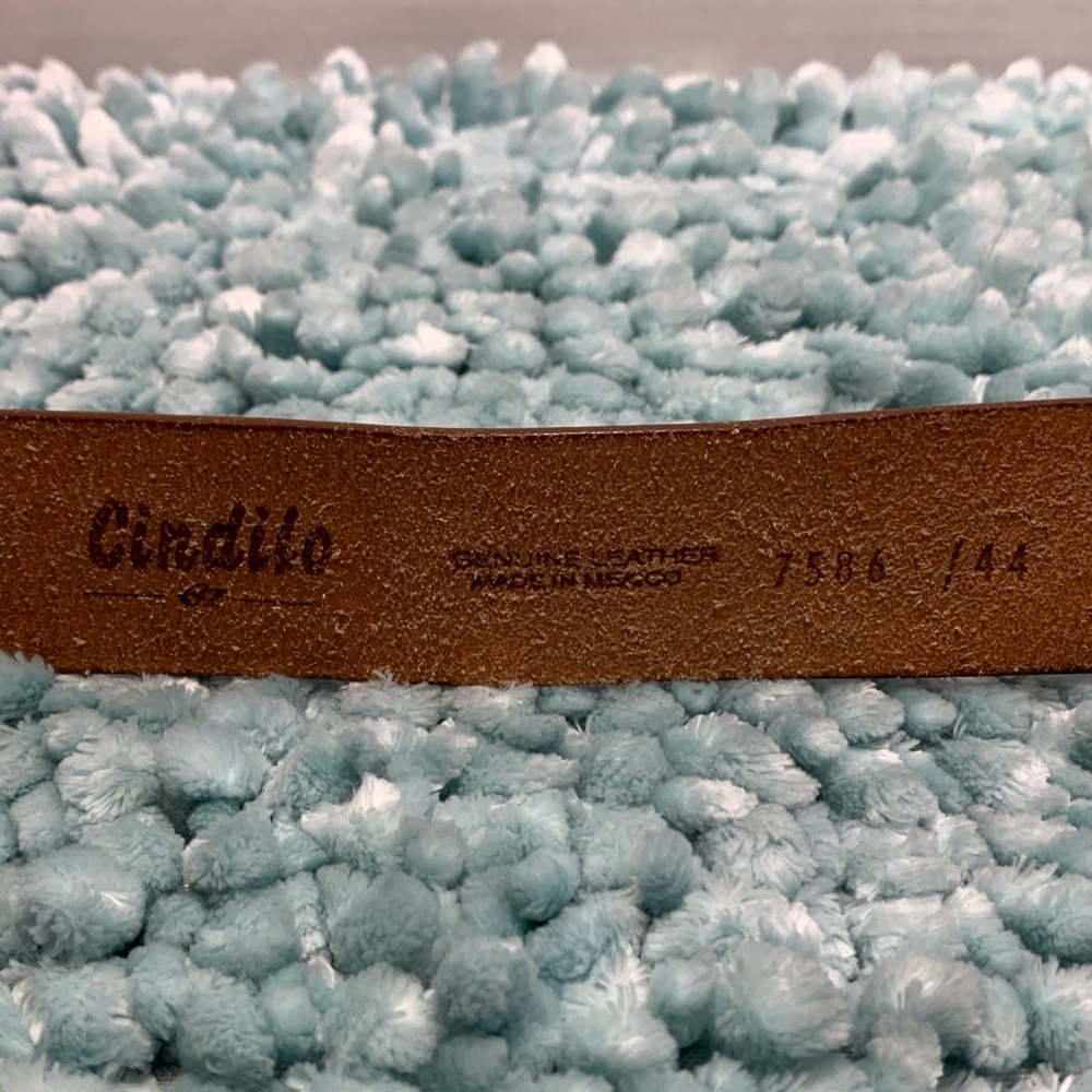 Labor Day Sale Cindilo Classic Brown Vacuno Leather Cowboy Belt - Picture 3 of 14